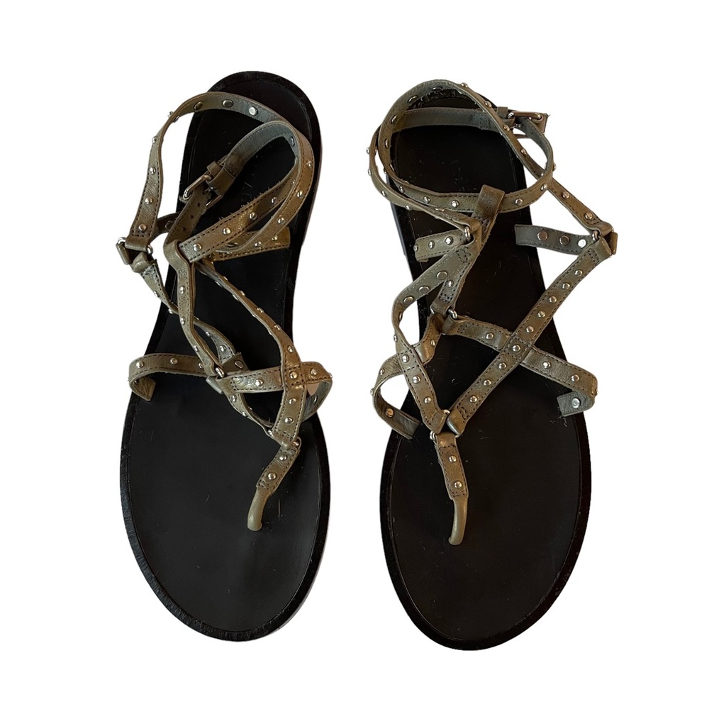 PRICE FIRM🚨 All Saints Studded Gladiator Sandals In Smoky Gray 41